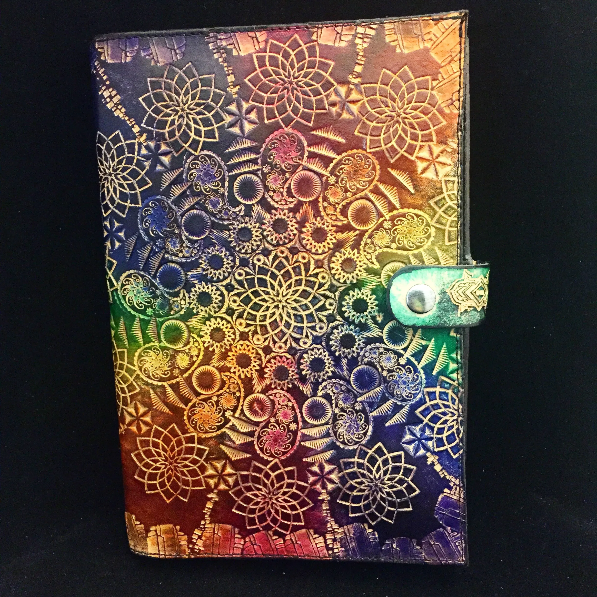 Stamped Leather Journal - Paisley Mandala