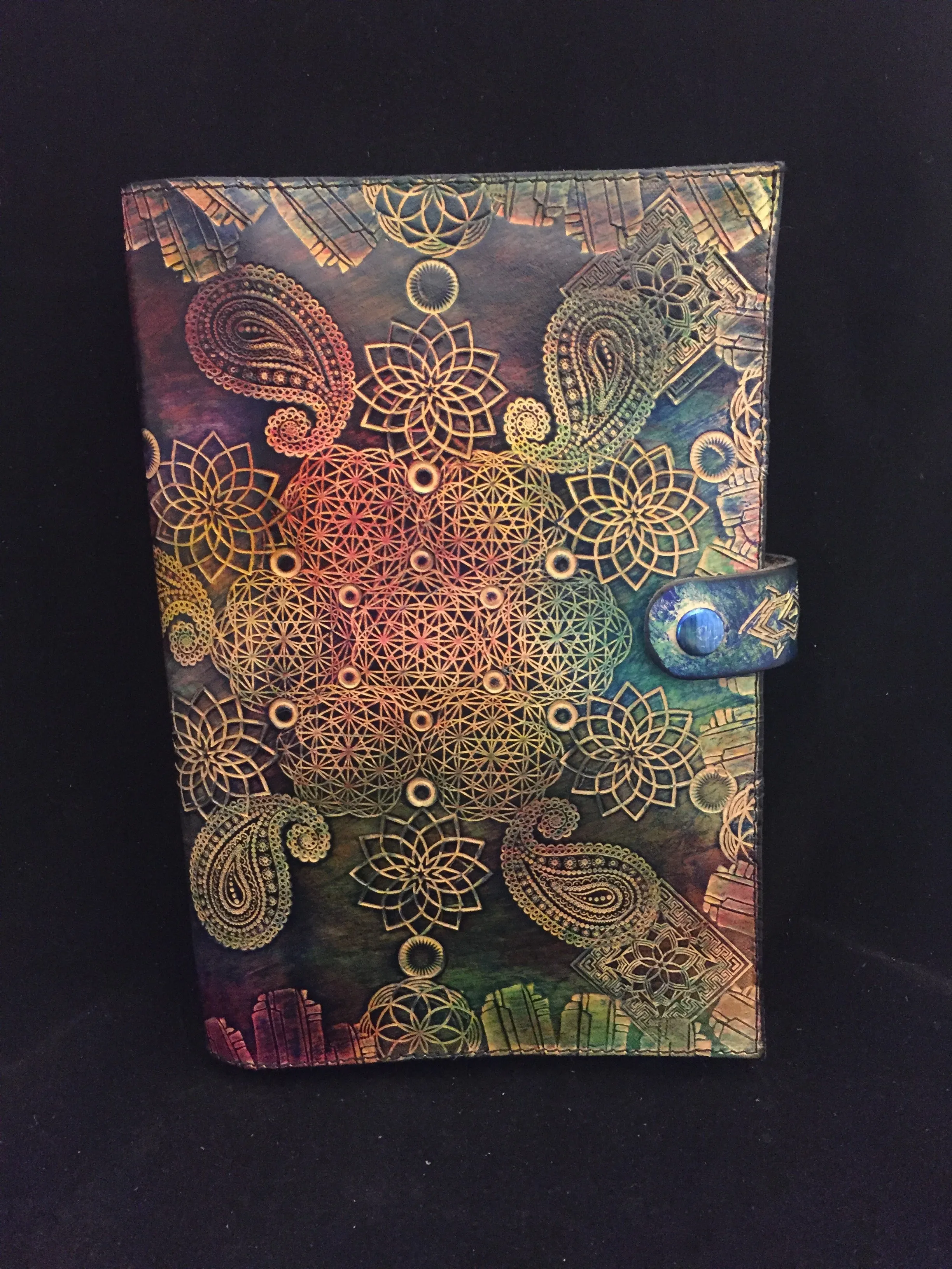 Stamped Leather Journal - Paisley Mandala