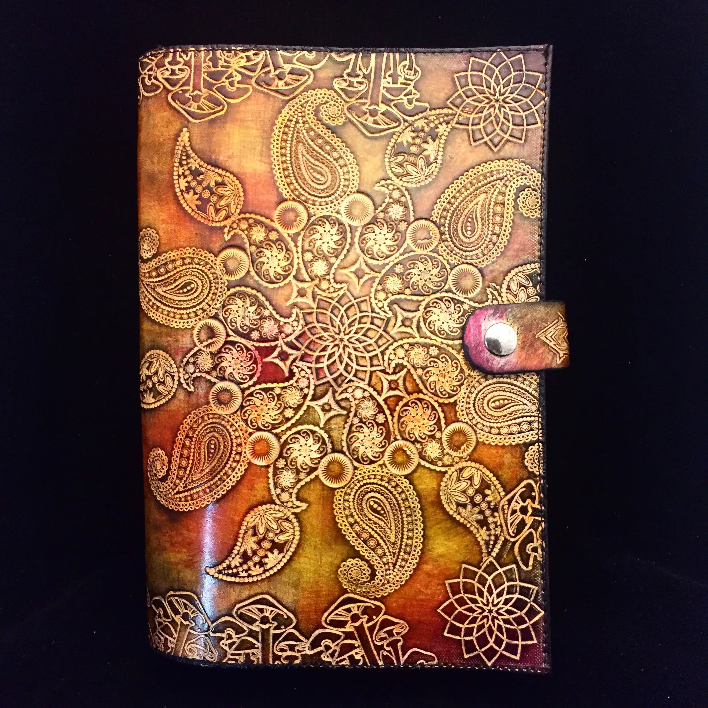 Stamped Leather Journal - Paisley Mandala
