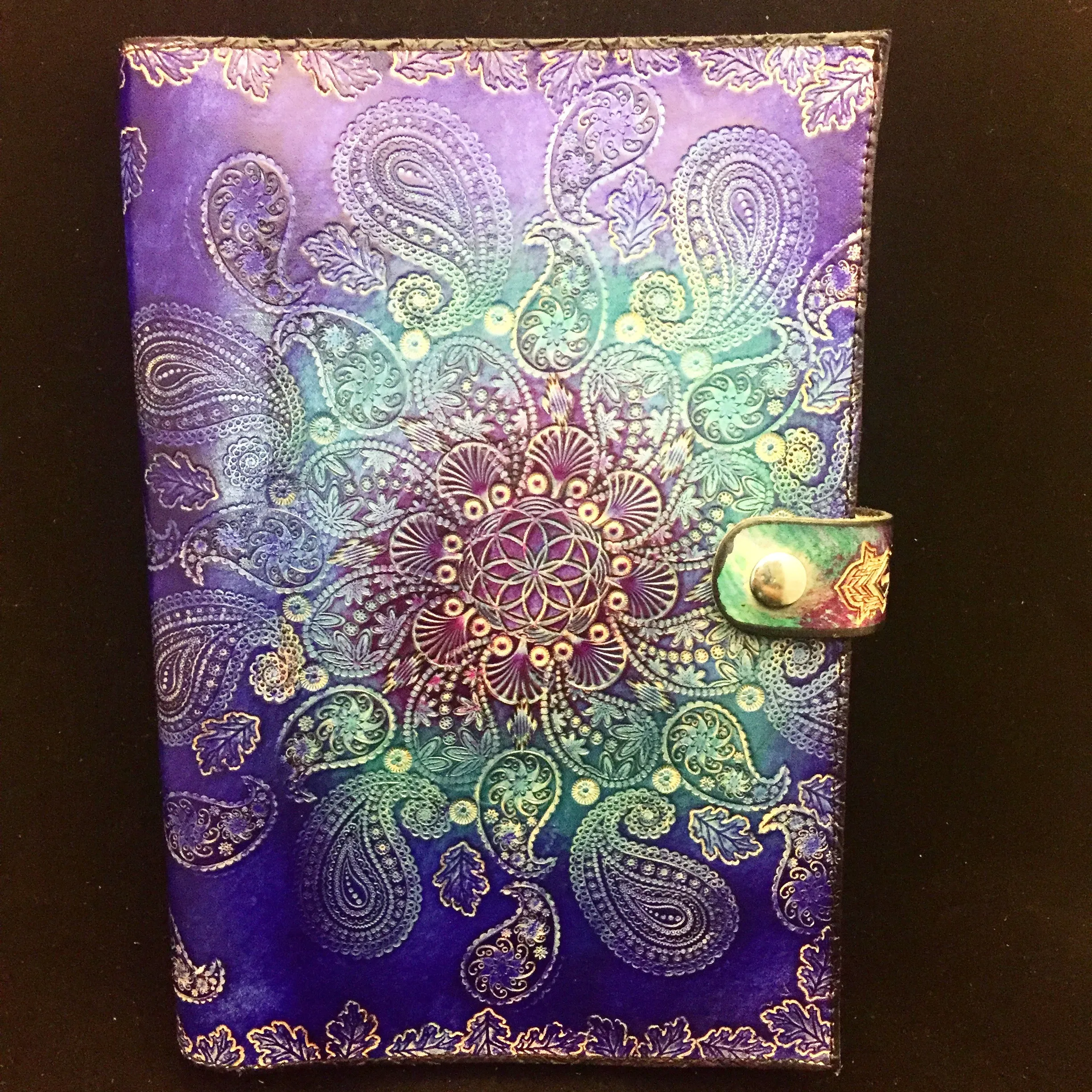 Stamped Leather Journal - Paisley Mandala