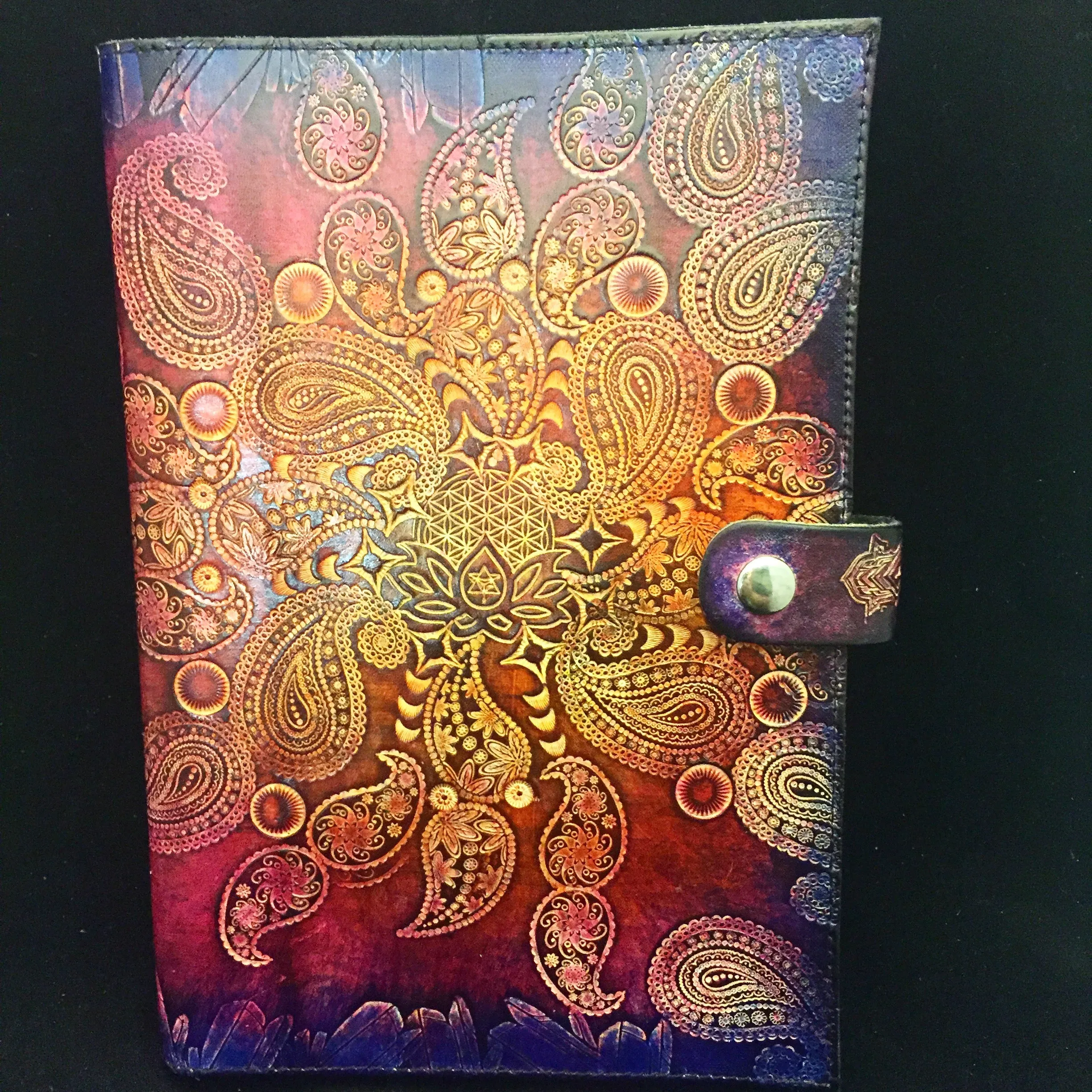 Stamped Leather Journal - Paisley Mandala
