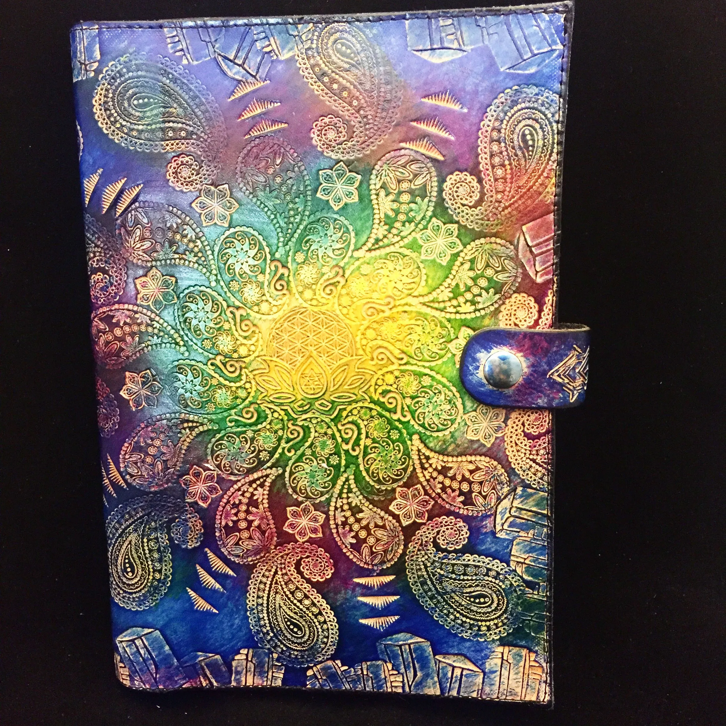 Stamped Leather Journal - Paisley Mandala