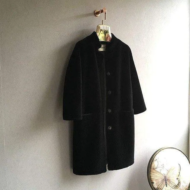 Stand Collar Female Merino Sheep Fur Women Coat