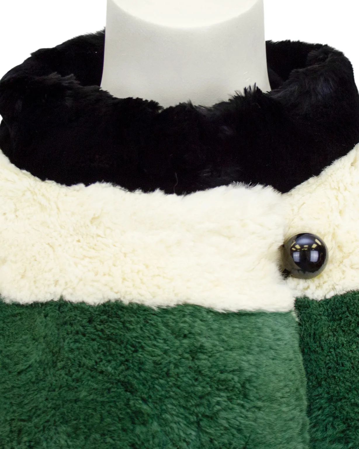 Striped Sheared Beaver Mini Coat