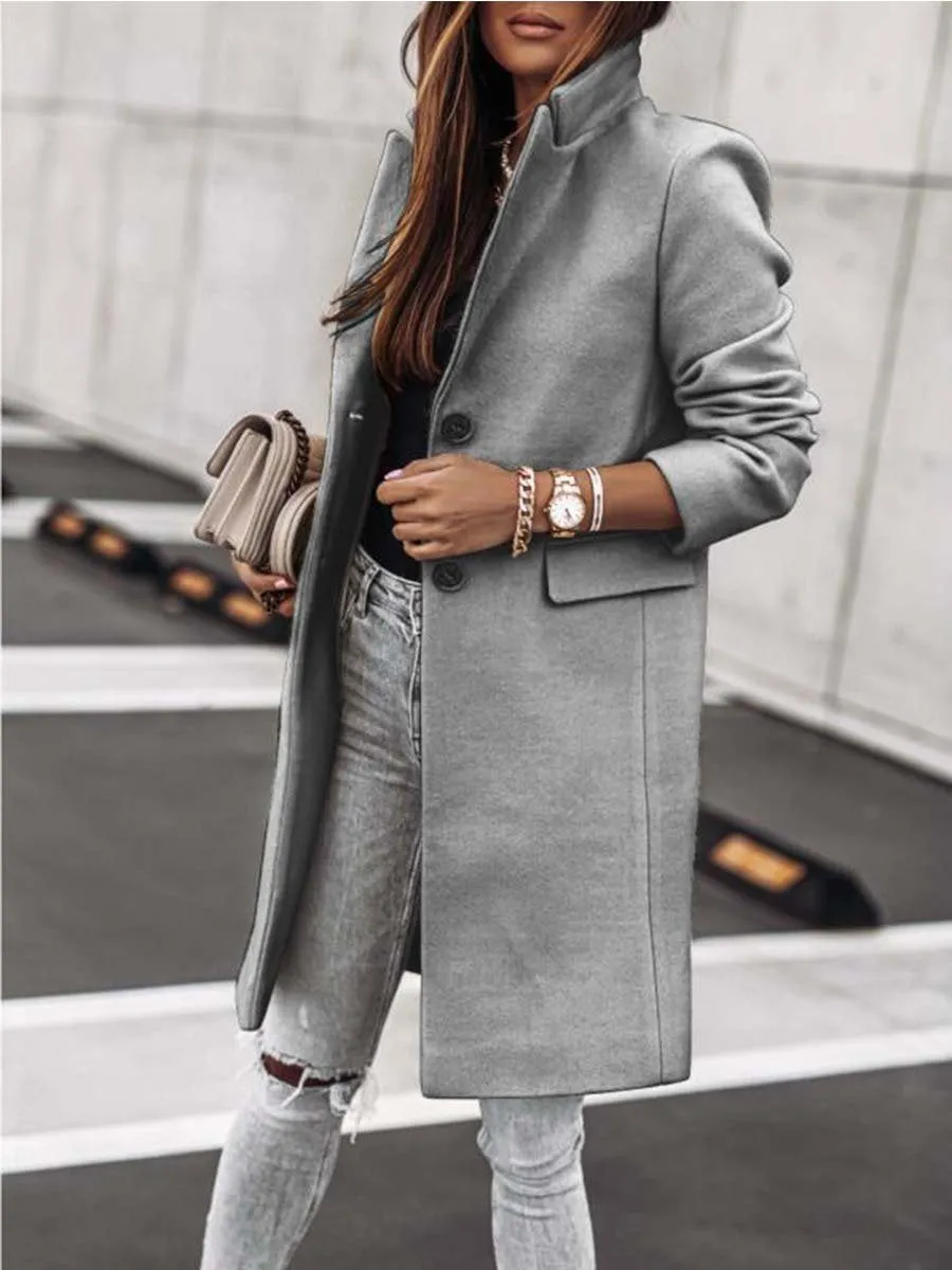 Stunncal Button Slim Coat
