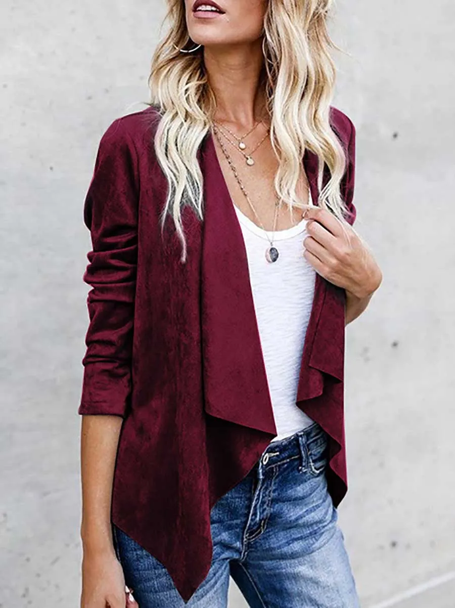 Stunncal Faux Buckskin Velvet Casual Jacket