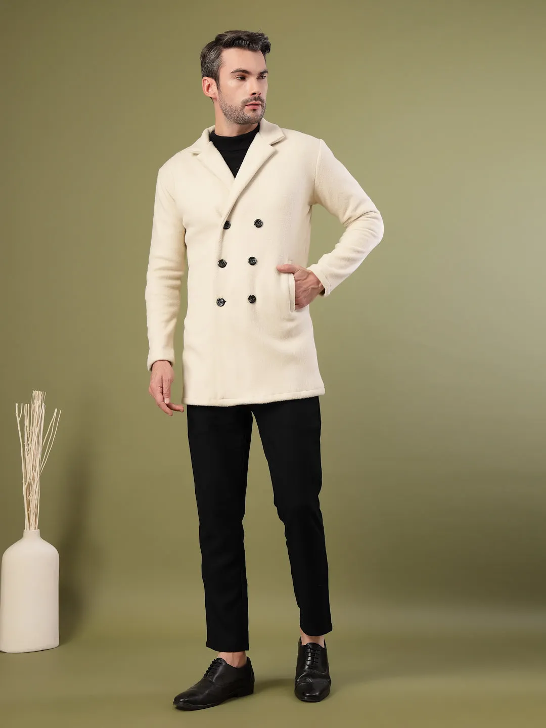 Stylish Fleece Lapel Collar Coat