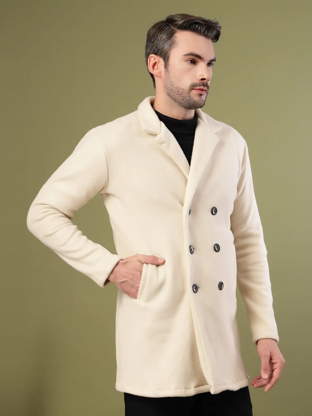 Stylish Fleece Lapel Collar Coat