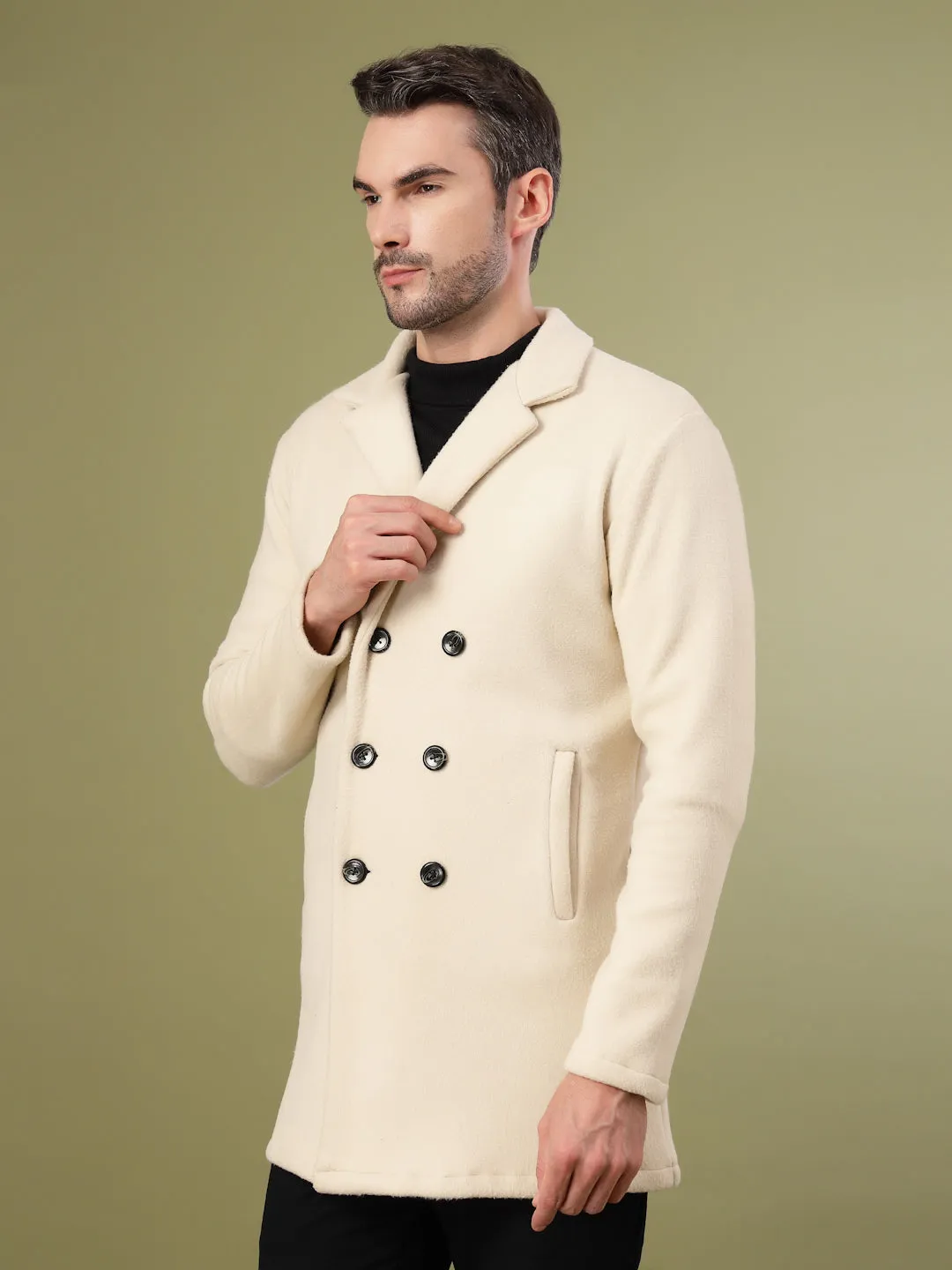 Stylish Fleece Lapel Collar Coat