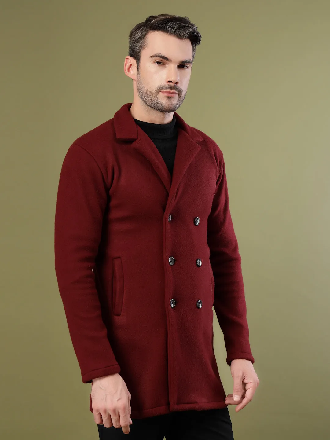 Stylish Fleece Lapel Collar Coat