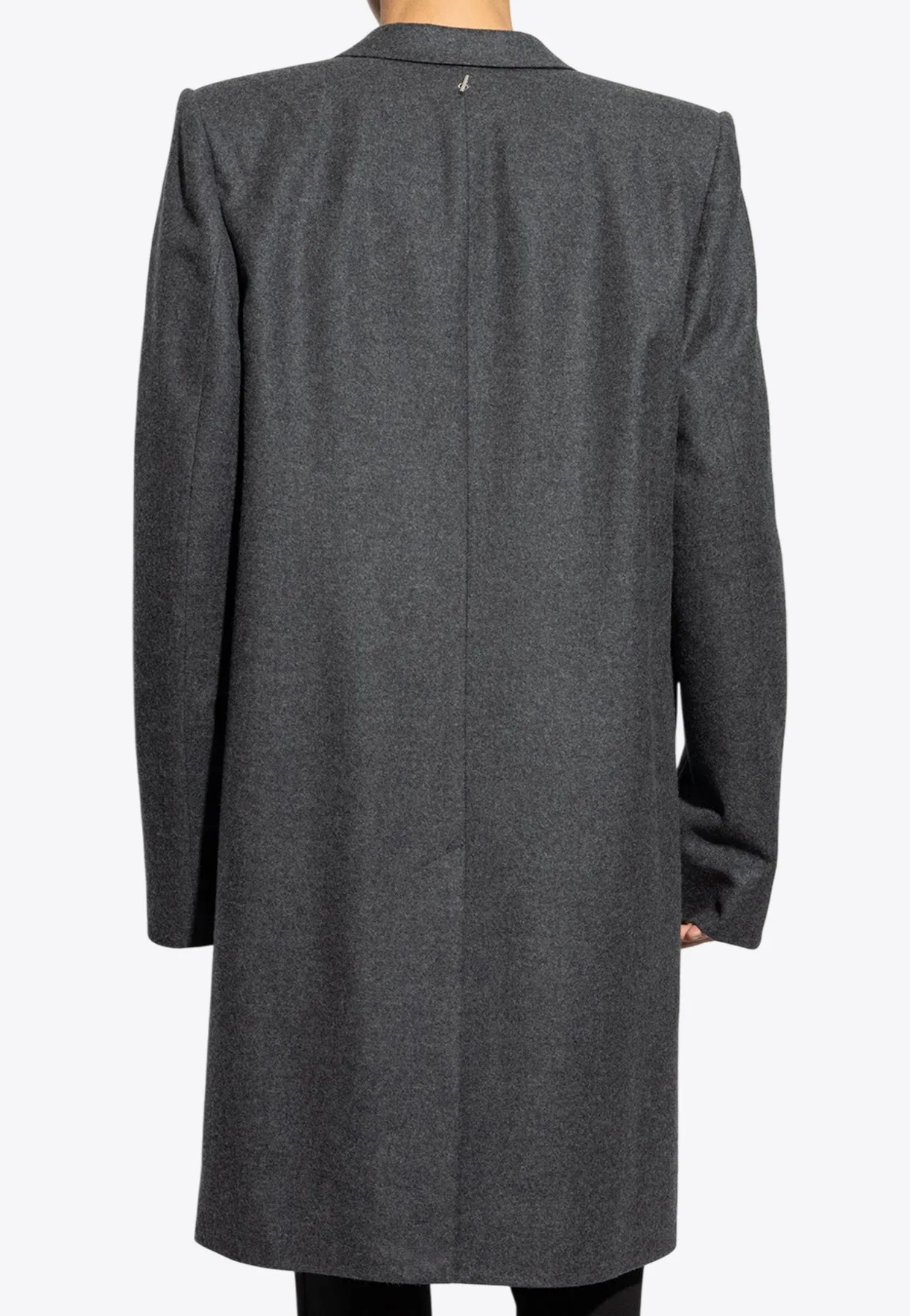 T-bar Single-Breasted Wool Coat