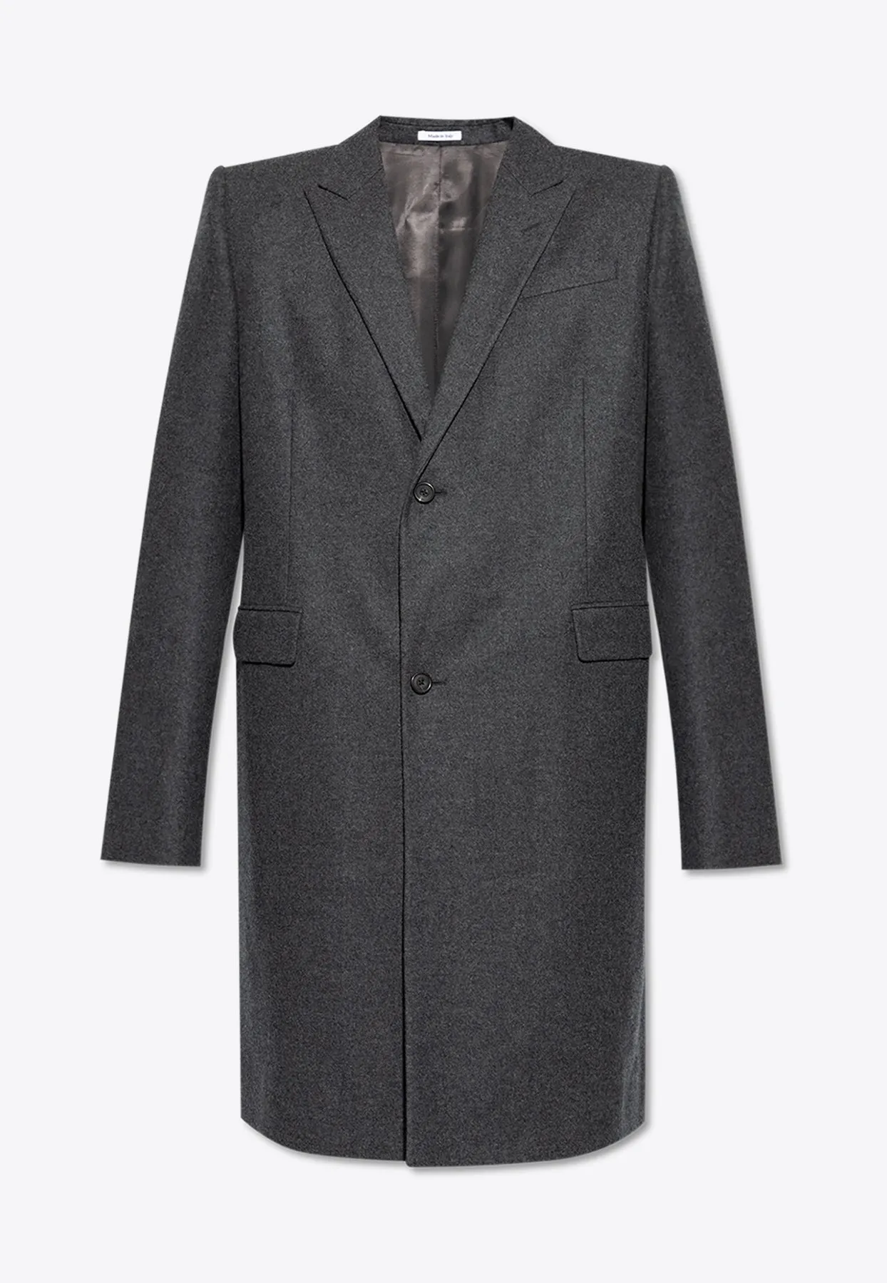 T-bar Single-Breasted Wool Coat