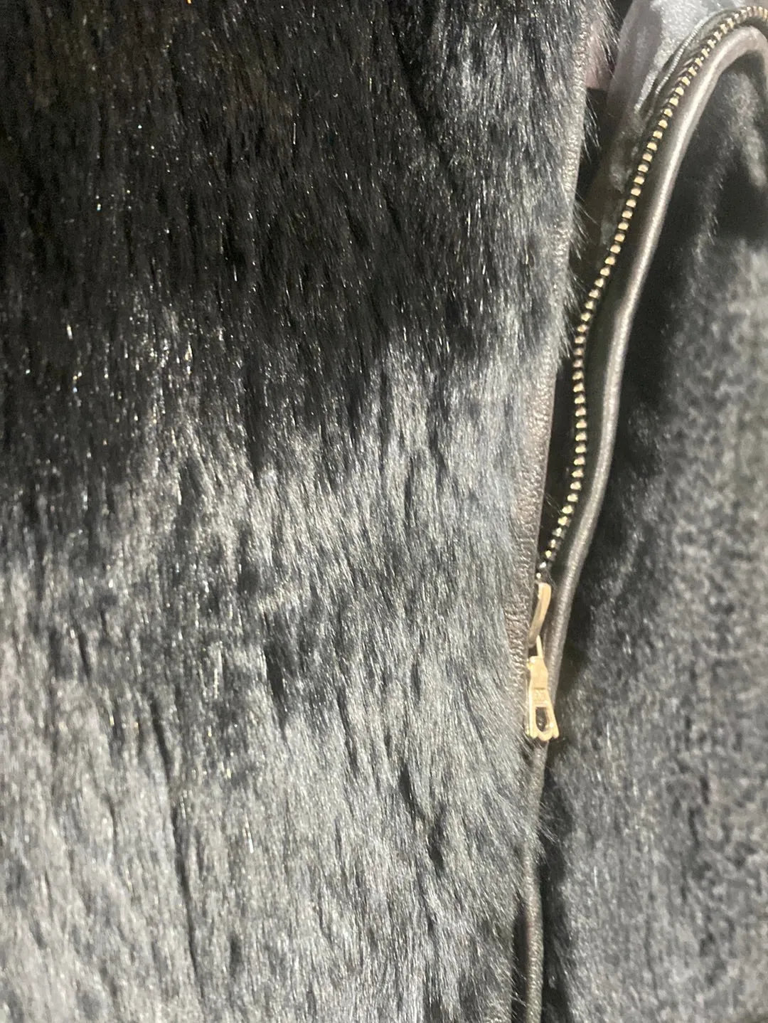 Theory Black Fur Vest with zipper