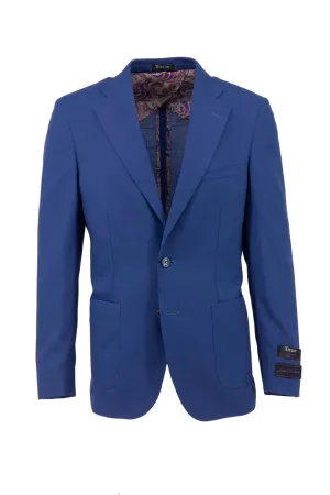 Tiglio Luxe Royal Blue Veneto/THP Slim Fit half lined, Pure Wool Jacket TL101796
