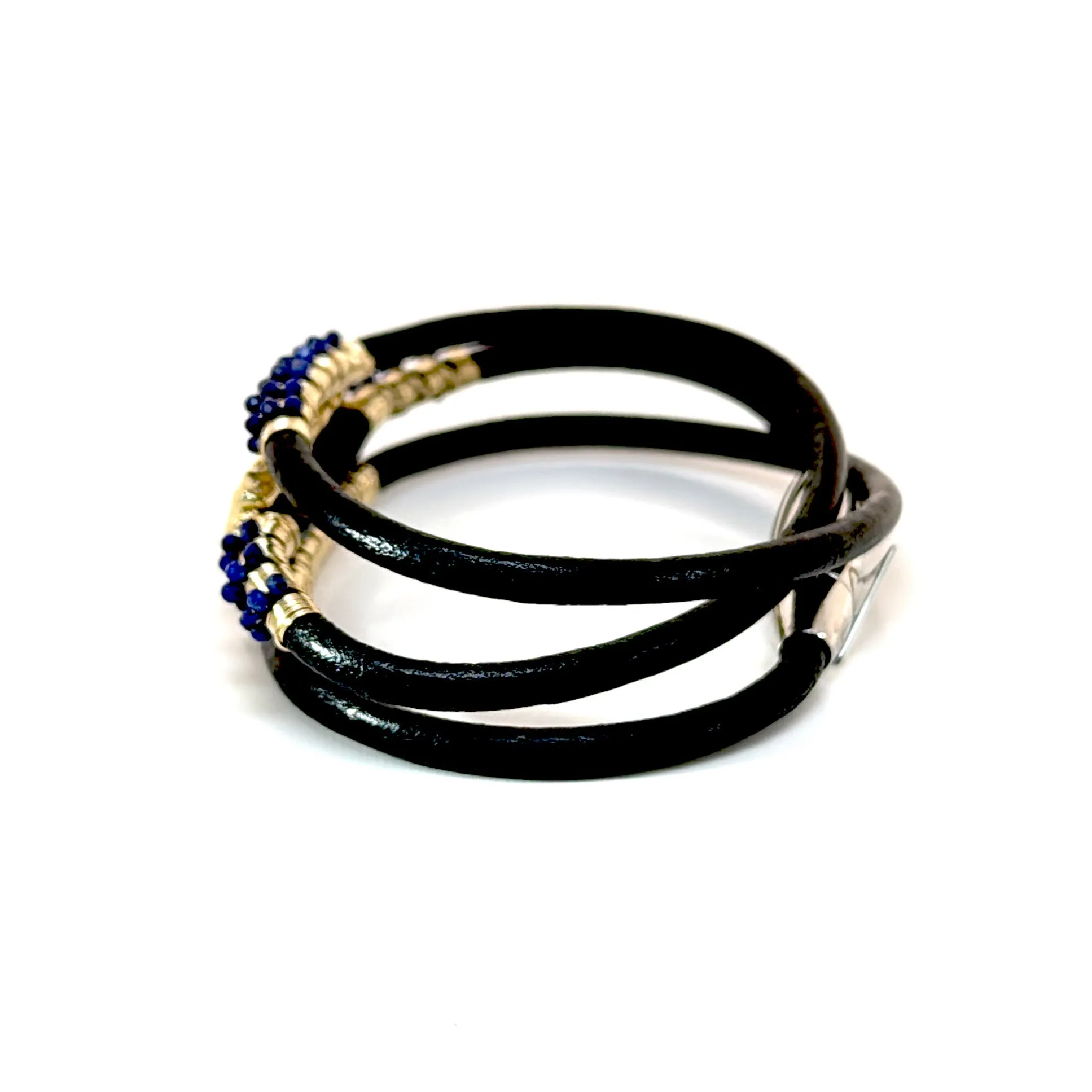 Trio Lapis Bar leather Bracelet
