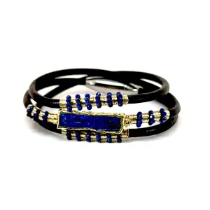 Trio Lapis Bar leather Bracelet