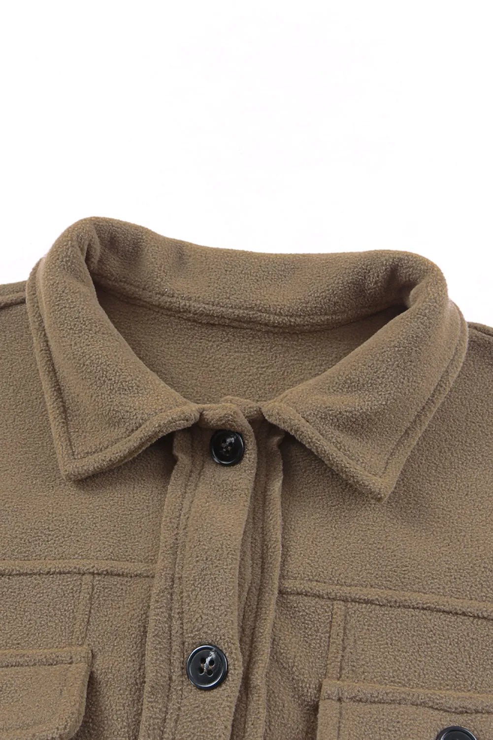 Turn Collar Buttoned Shirt Jacket