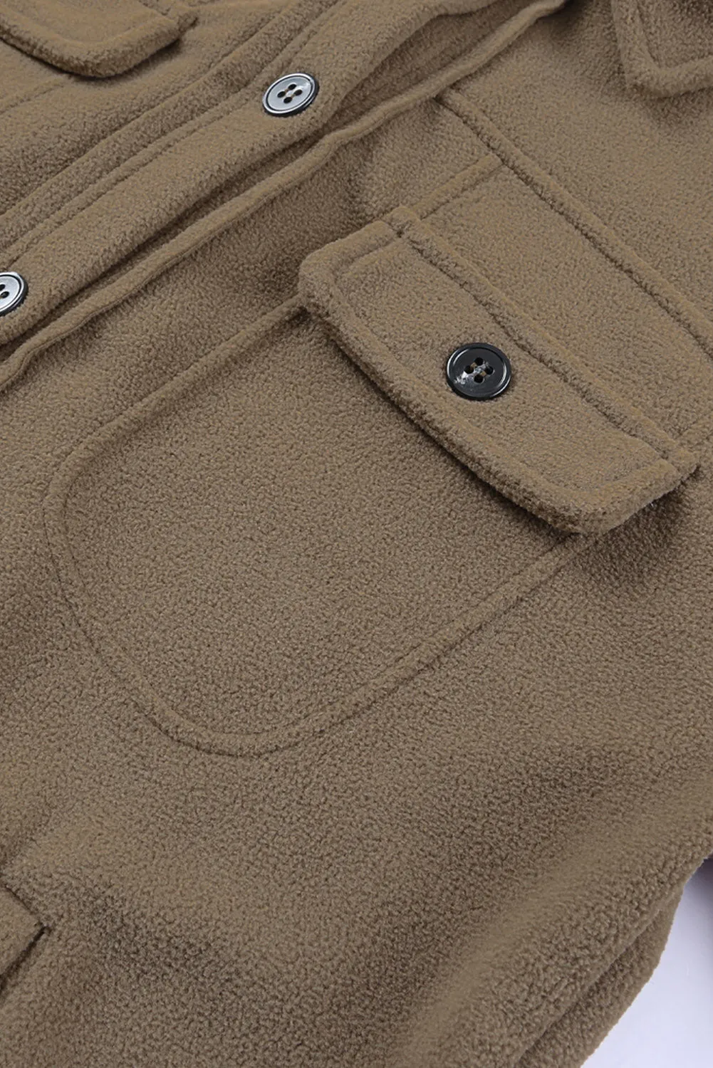 Turn Collar Buttoned Shirt Jacket