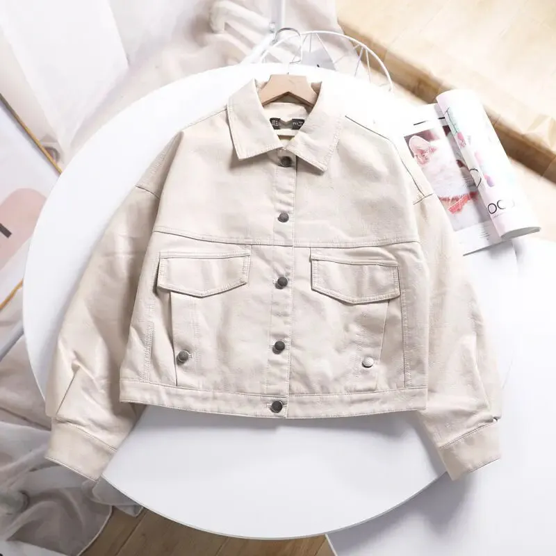 Turn-Down Collar Solid Color Jacket