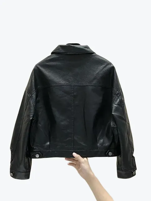 Turn-Down Collar Solid Color Jacket