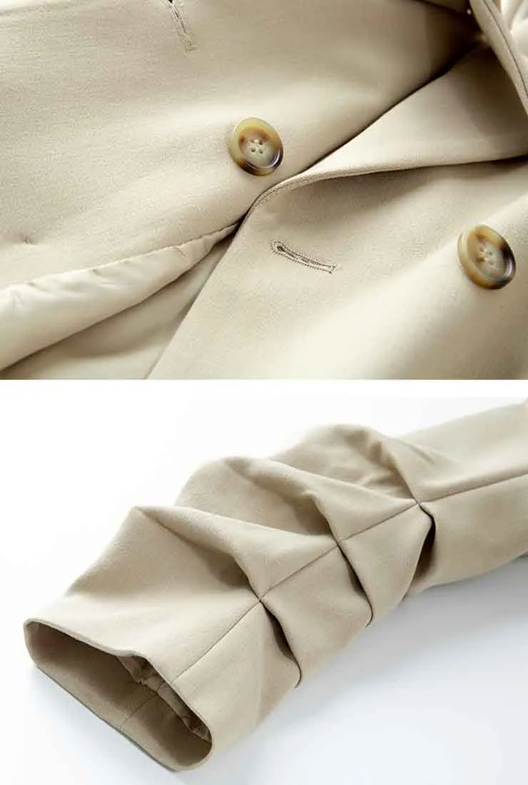 Vintage Chic Harbor-style Waist Belted Trench Coat