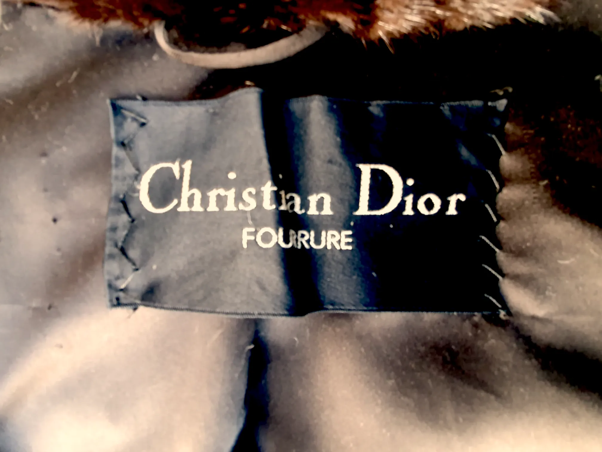 Vintage Christian Dior Dark Mink Batwing Coat -Large