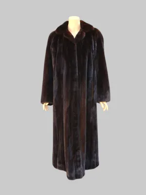Vintage Christian Dior Dark Mink Batwing Coat -Large