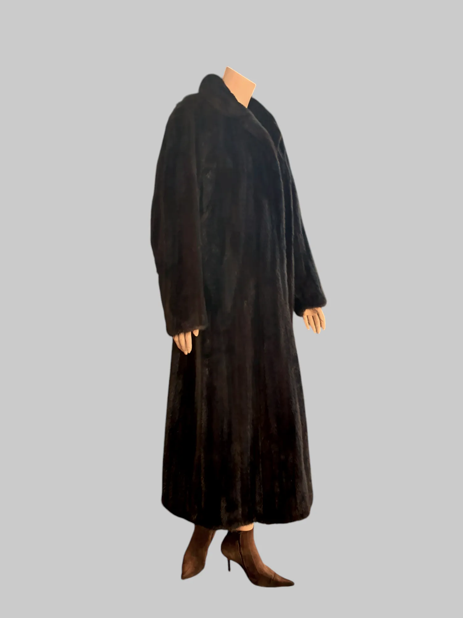 Vintage Christian Dior Dark Mink Batwing Coat -Large