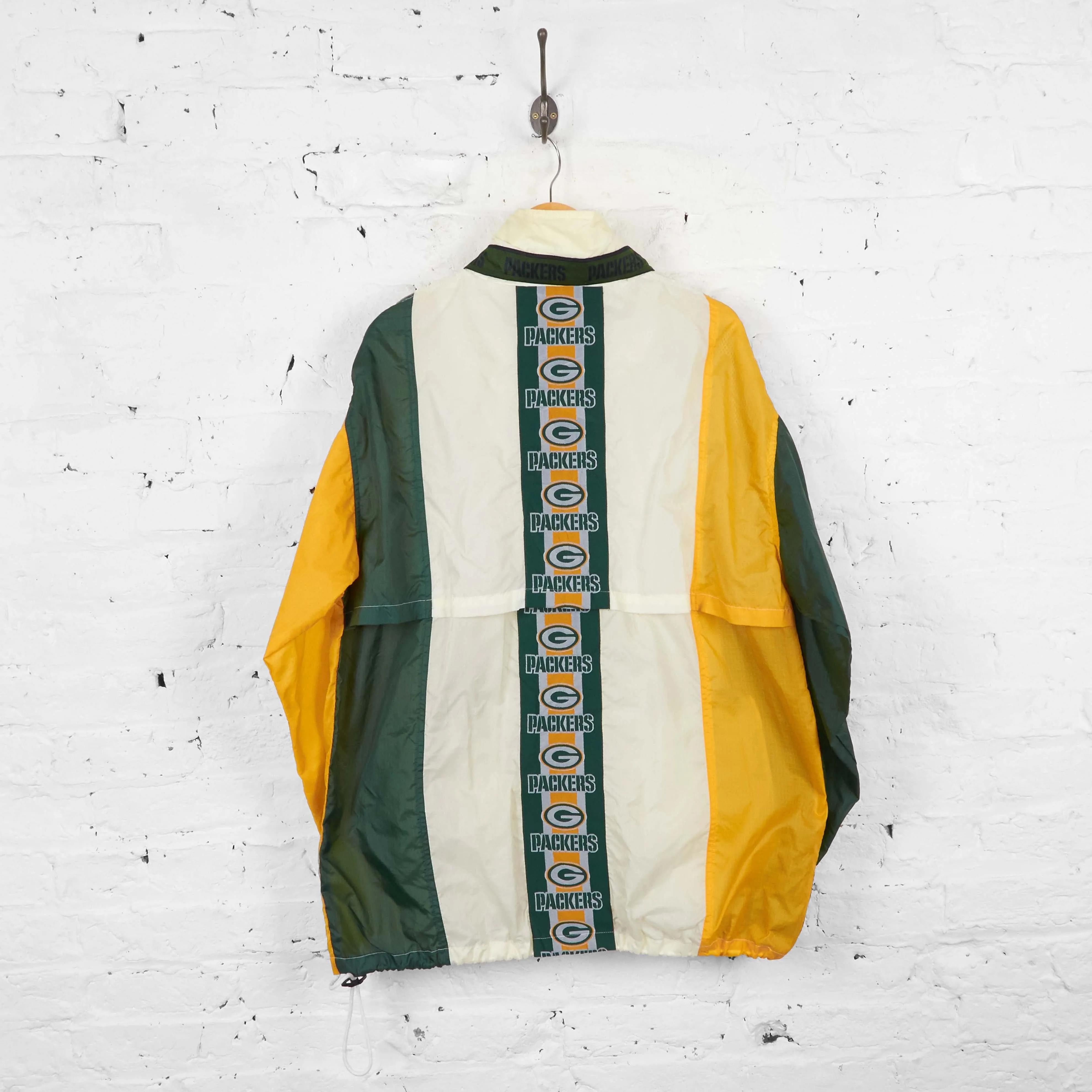 Vintage Green Bay Packers Waterproof Jacket - Green/Yellow - L