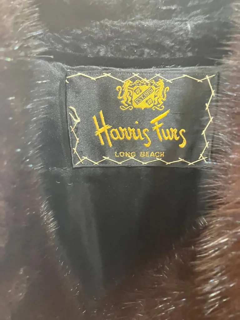 Vintage Harris Furs Long Beach Black Persian Lamb Jacket