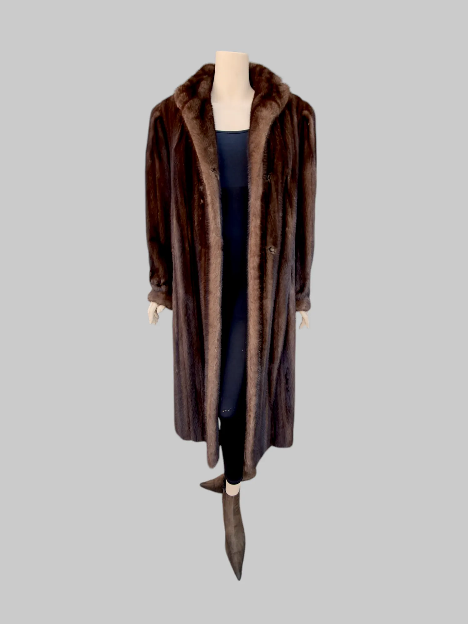 Vintage Lunaraine Brown Mink Coat -Medium