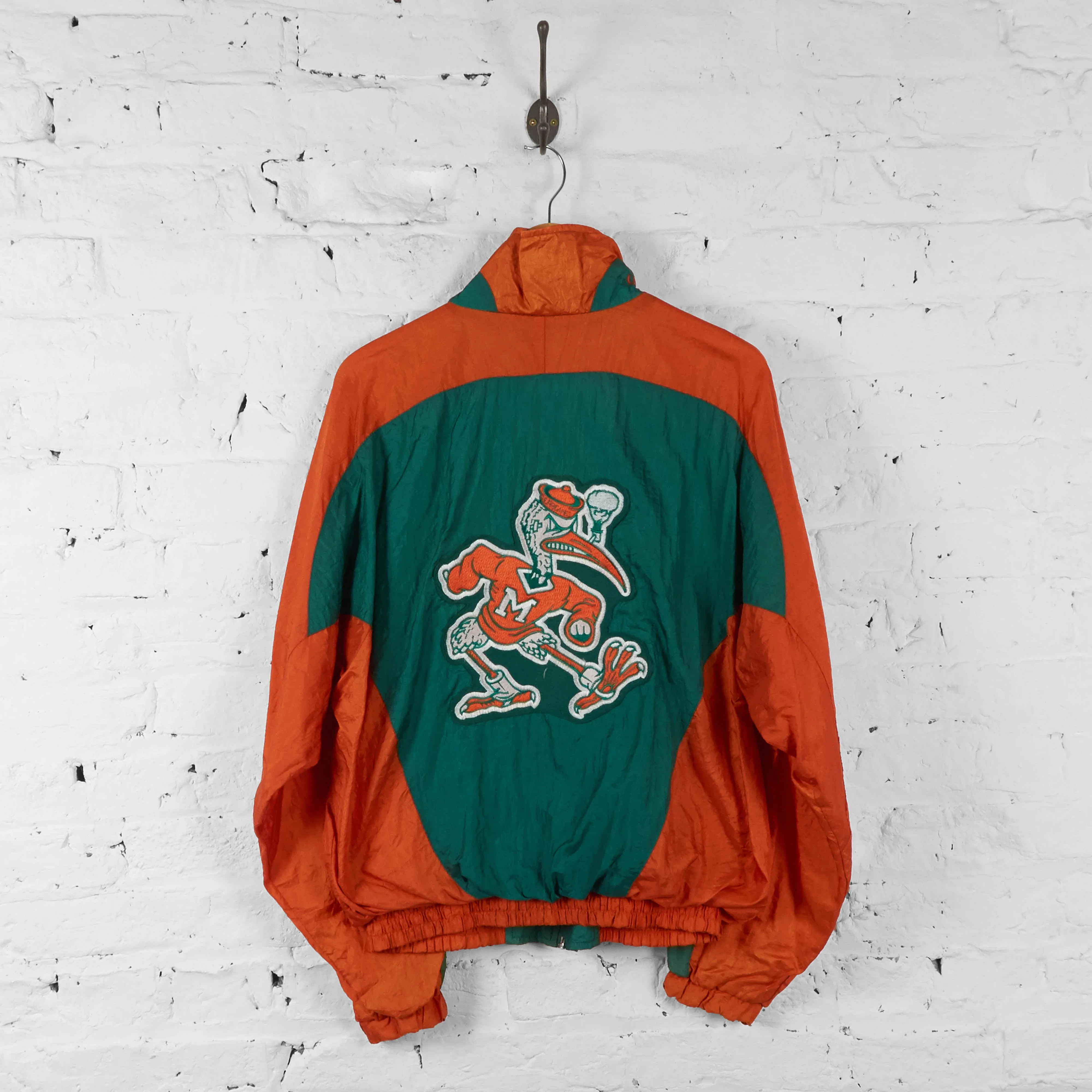 Vintage Miami Hurricanes Teams Jacket - Green/Orange - M
