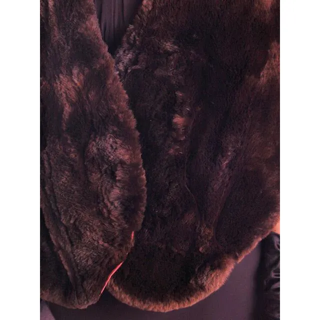 Vintage Soft Chocolate Brown Beaver Fur Stole 1940's Perfect Strapless Dress Topper