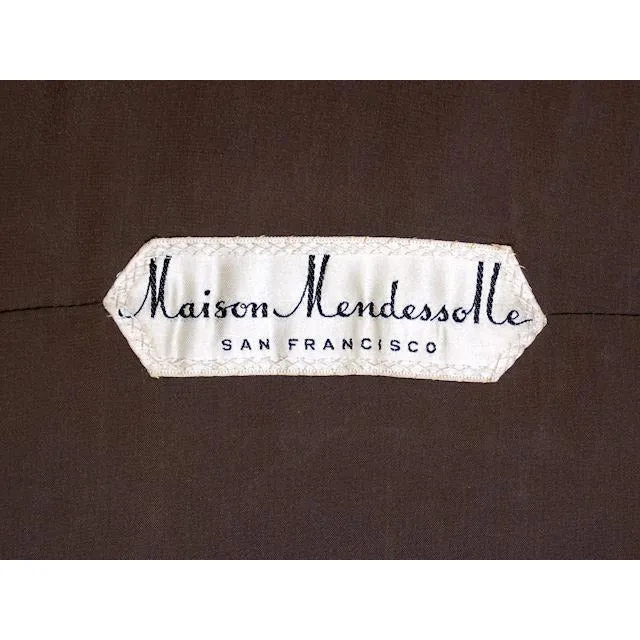 Vintage Stole 70" Long Dark Brown Badger Fur  Mendessolle 30S
