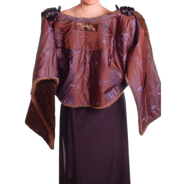 Vintage Stole  Dark Brown Mink Fur Pollacks Mink Farm Extra Long AND Lovely