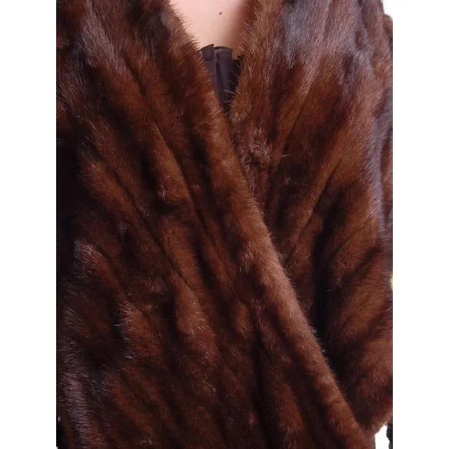 Vintage Stole  Dark Brown Mink Fur Pollacks Mink Farm Extra Long AND Lovely