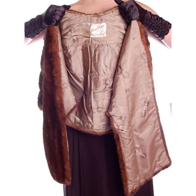Vintage Stole  Dark Brown Mink Fur Stole Park Lane Furs