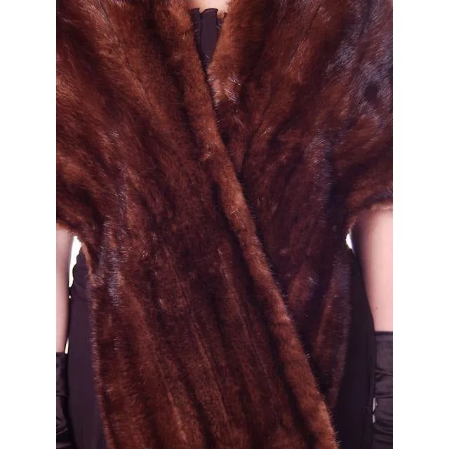 Vintage Stole  Dark Brown Mink Fur Stole Park Lane Furs