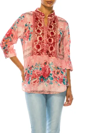 Vintage Tunic with Floral Embroidery