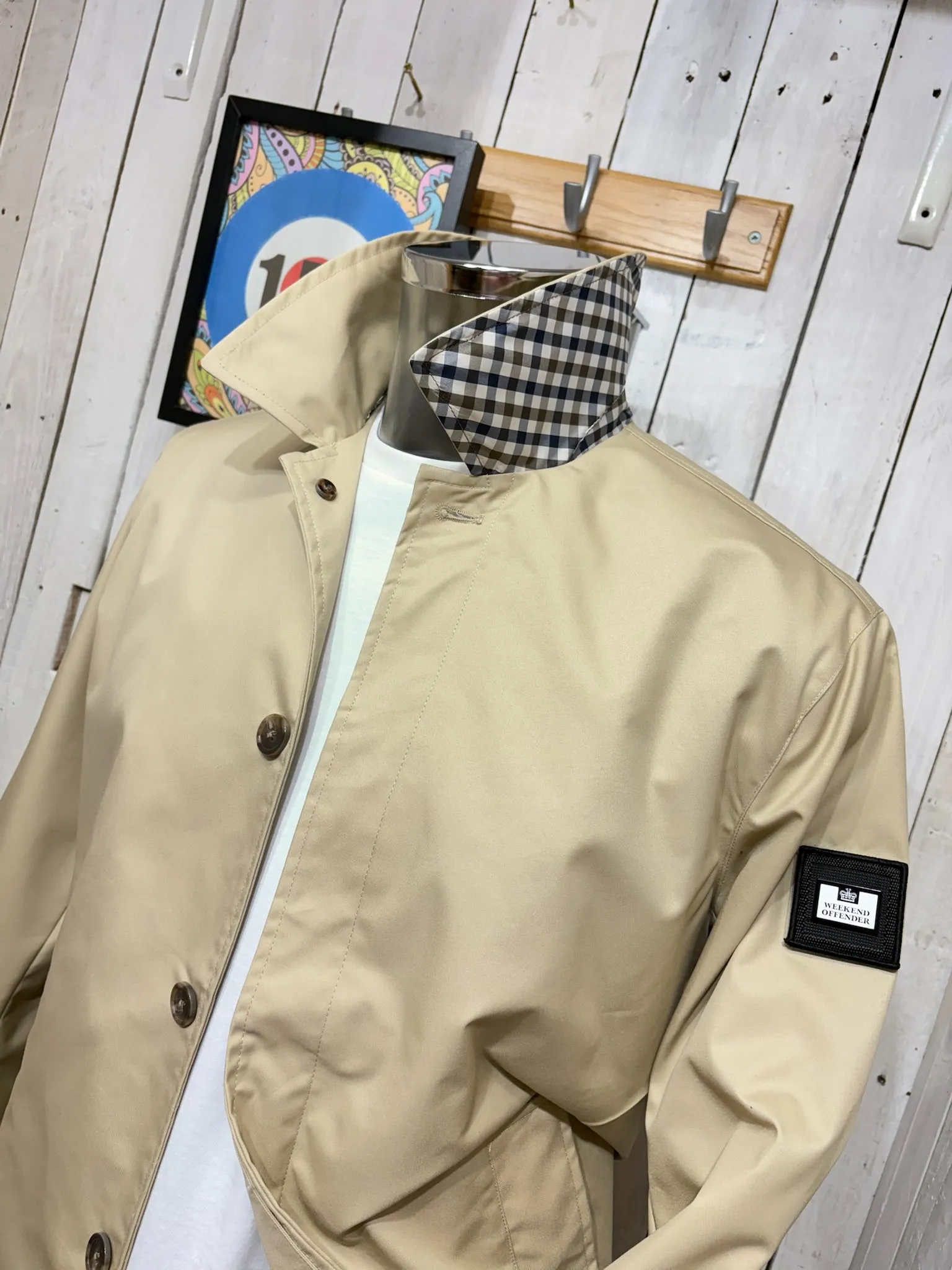Weekend Offender Whitehouse Mac Jacket - Stone (House Check)