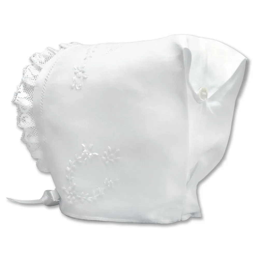 White Embroidered Clarissa Bonnet