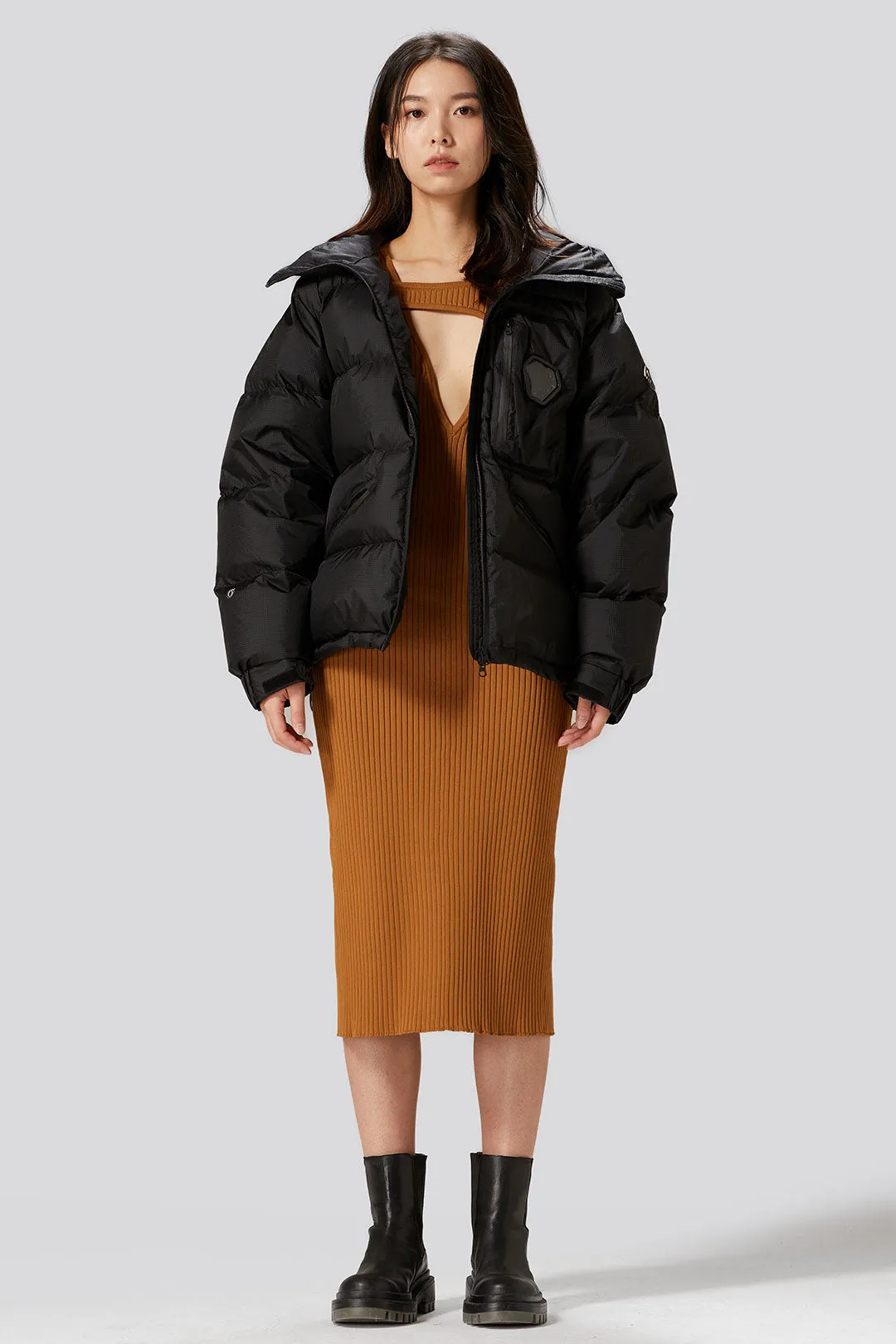 Windproof Ultra Warm Puff Jacket with Hoodie