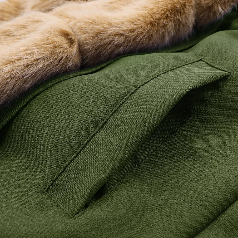 Winter Women's Jacket Hooded Coat Fur Collar Coat