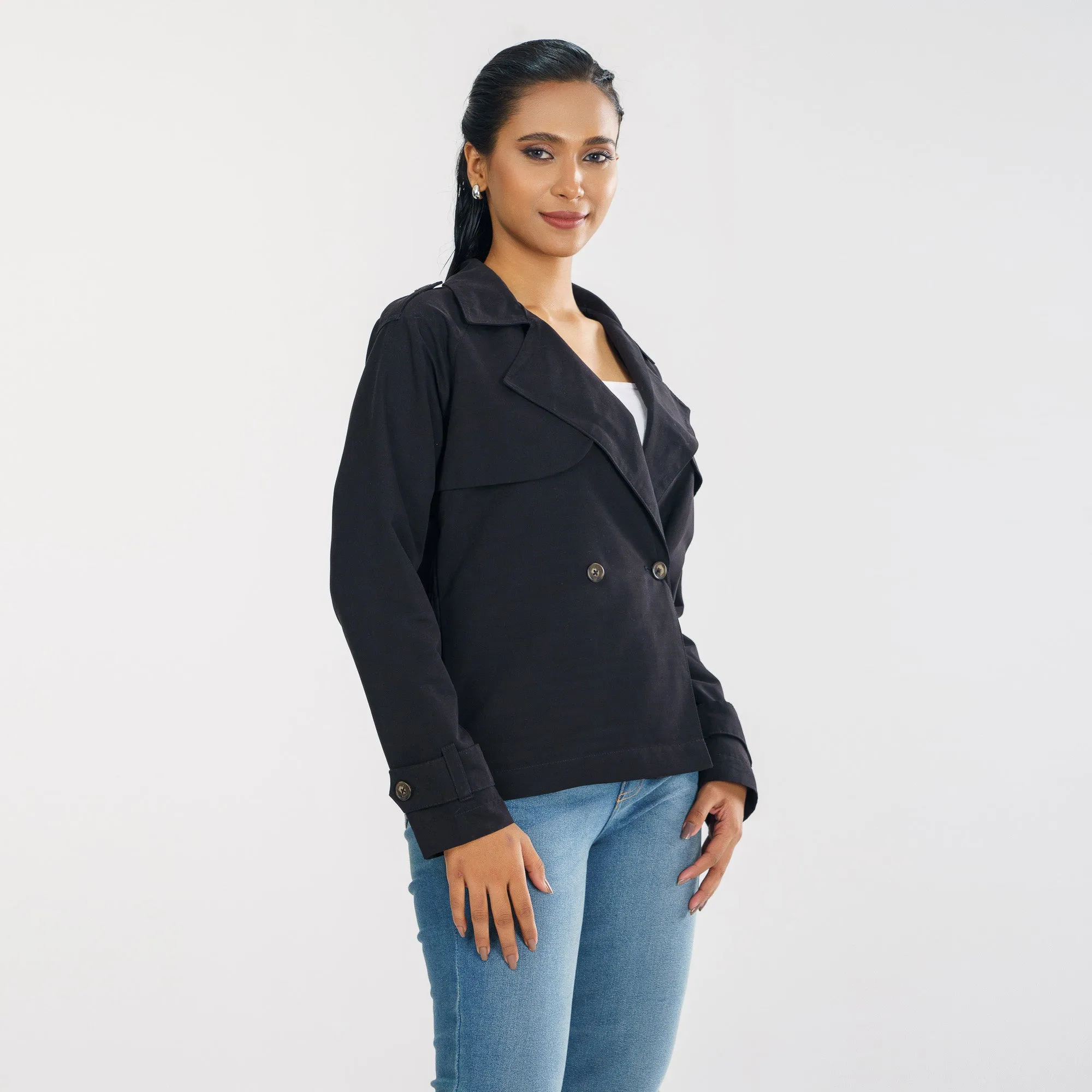 Women Black Trench Coat