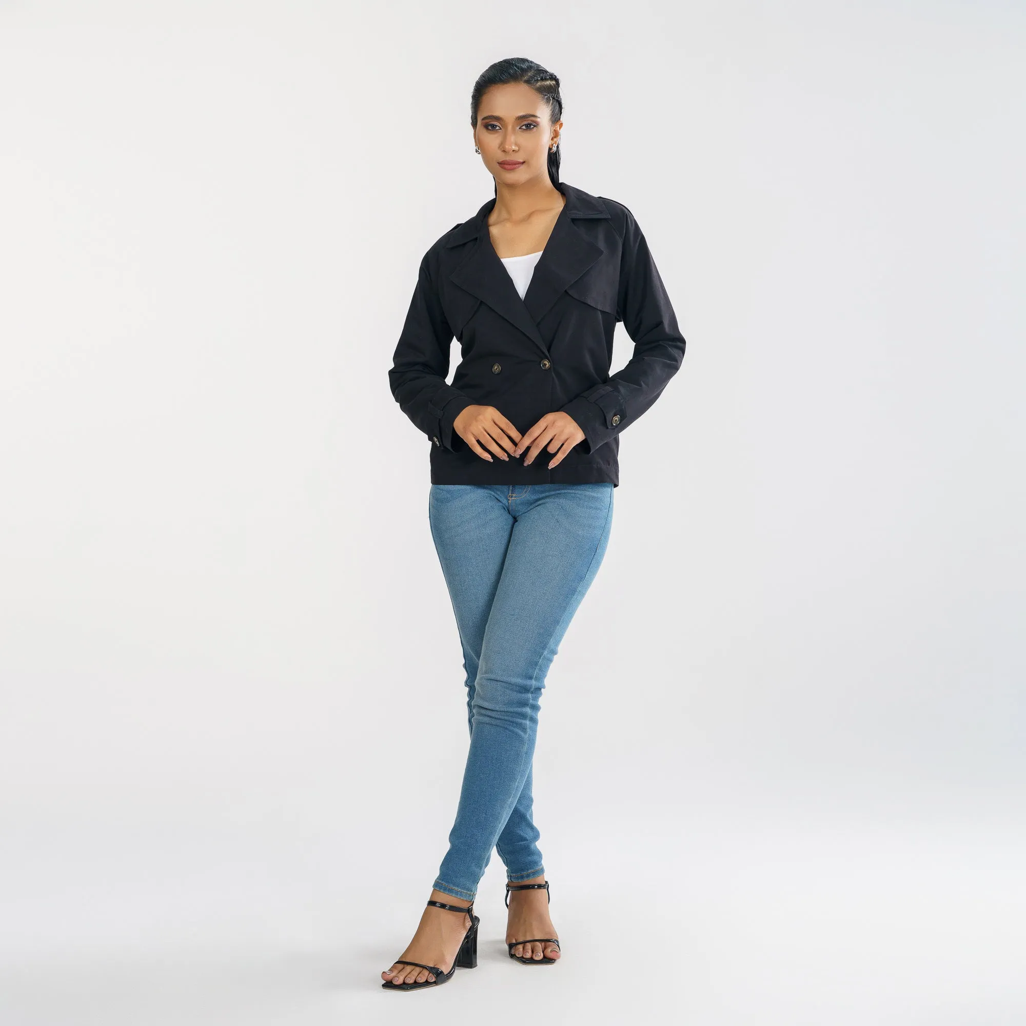 Women Black Trench Coat