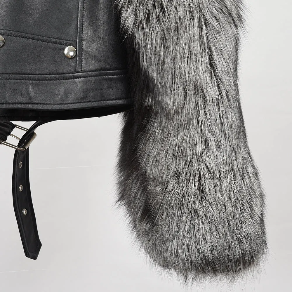 Women Genuine Sheepskin Leather Jacket Winter Real Fur Coats