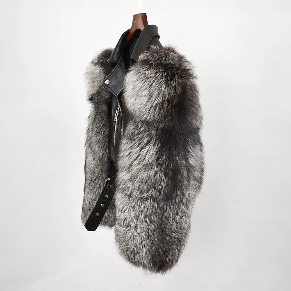 Women Genuine Sheepskin Leather Jacket Winter Real Fur Coats