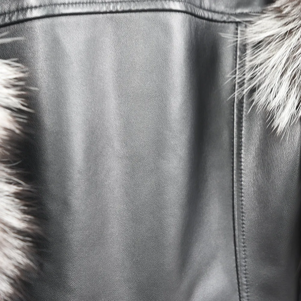 Women Genuine Sheepskin Leather Jacket Winter Real Fur Coats