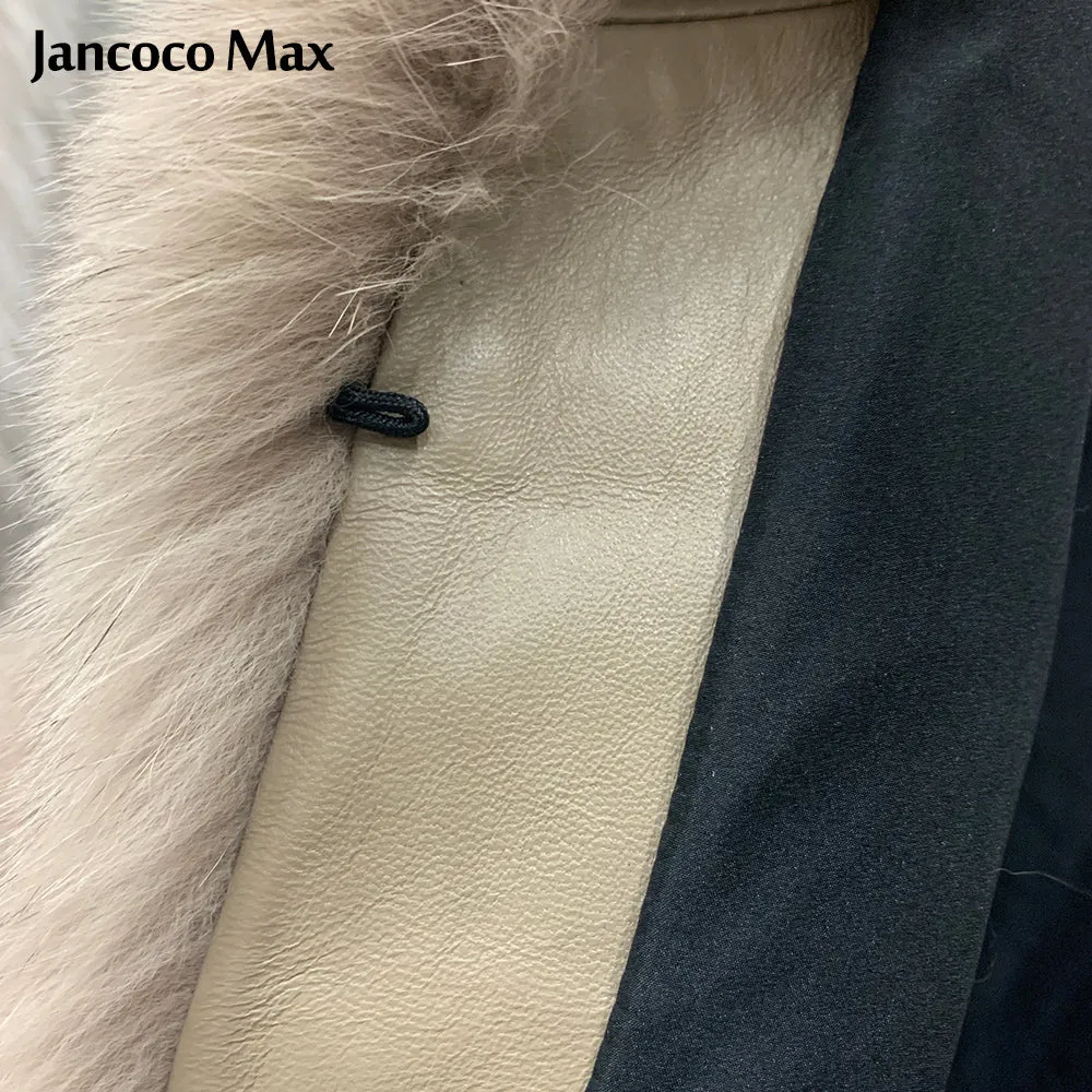 Women's Genuine Sheepskin Leather Jackets Winter Thick Warm Overcoats