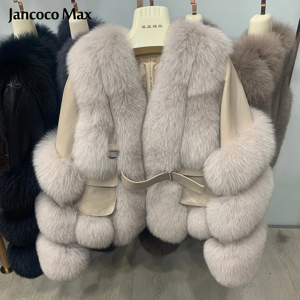 Women's Genuine Sheepskin Leather Jackets Winter Thick Warm Overcoats